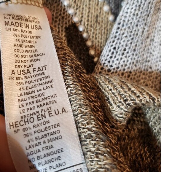 The Clas-sic Womens L Blouse Y2K Loose Knit Sheer NYC City Of Dreams Scoop Neck - Picture 6 of 6